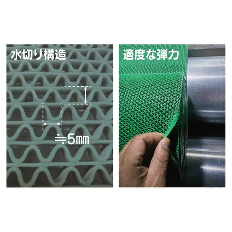 セーフティ歩行者マット緑（水切り仕様）９００ｍｍⅹ１０ｍ 1118010107●グリーンクロス【取寄せ商品】