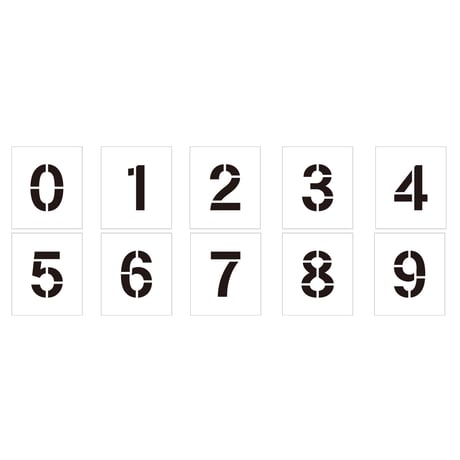 吹付けプレート　ステンシル　数字０～９セット　マグネット ●吹付けプレート　ステンシル　数字０～９セット　マグネット●グリーンクロス【取寄せ商品】