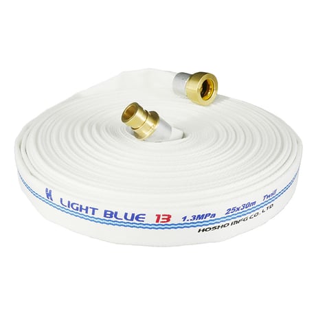 ライトブルーホース（散水用ホース）１．３ＭＰａ　２５Ａ×３０ｍ　黄銅製町野式金具 206201●ライトブルーホース（散水用ホース）１．３ＭＰａ　２５Ａ×３０ｍ　黄銅製町野式金具【取寄せ商品】