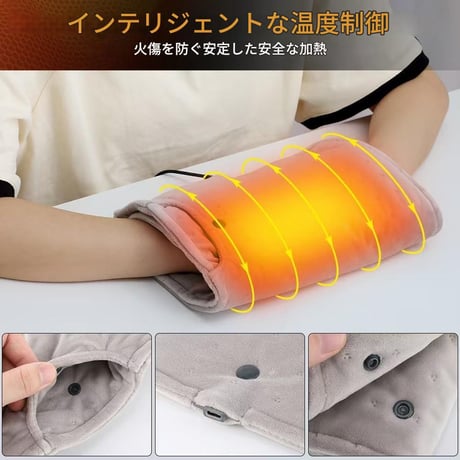 一人用USBホットﾏｯﾄｸﾞﾚｰ102315 USBヒーター ハンドウォーマー 電気ひざ掛け 温かい 冷え対策 オフィス ひざパッド 足温器 足元暖房 薄型 軽量 コンパクト 持ち運び 過熱保護