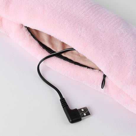 電熱マフラー ネックウォーマー Heating Massage Scarf(ﾊﾞｯﾃﾘｰ無) ﾍﾞｰｼﾞｭ ネックウォーマー 加熱 マフラー ヒーター USB 電熱 かわいい