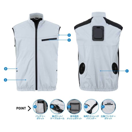 冷蔵服4ベスト TH605_56_3L●冷蔵服4ベスト●THANKO 【取寄せ商品】