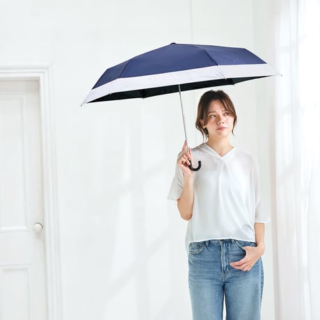 UVペールバイカラー折　晴雨兼用折りたたみ傘　ペールグレー 925-059●UVペールバイカラー折　晴雨兼用折りたたみ傘　ペールグレー●中谷【取寄せ商品】