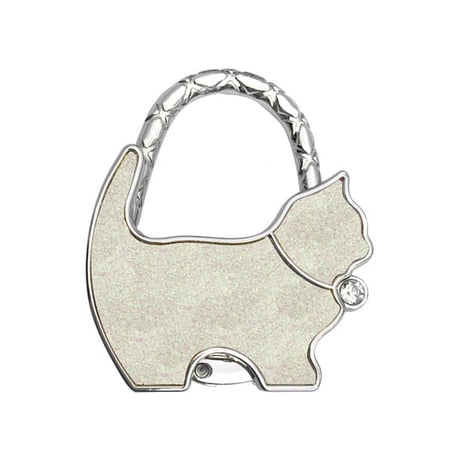 ｷｬｯﾄﾊﾞｯｸﾞﾊﾝｶﾞｰﾌｯｸ ﾎﾜｲﾄ WG0007 バッグハンガー フック 猫 かわいい コンパクト バッグ掛け 携帯便利 カフェ テーブルフック 亜鉛合金