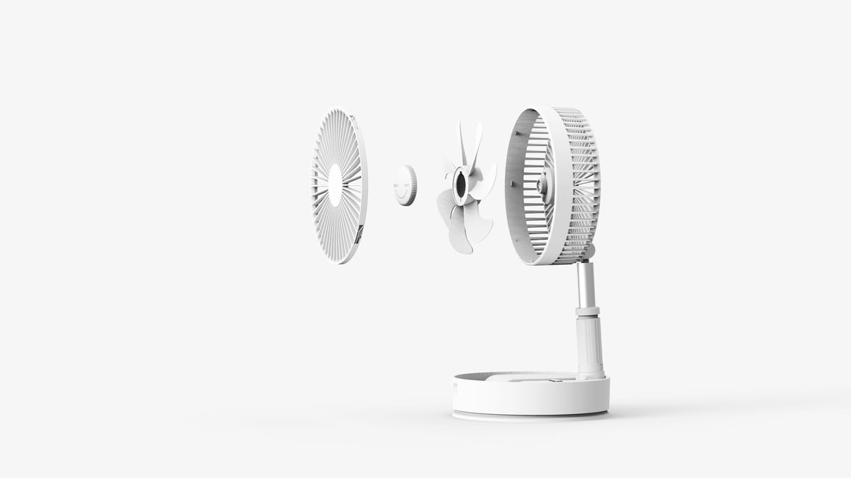 折りたたみ式卓上ファン 2in1 ホワイト 折りたたみ式卓上ファン 2in1 ホワイト