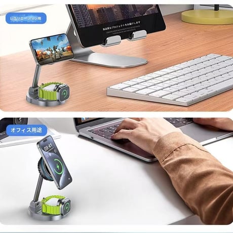 3in1 ﾜｲﾔﾚｽ充電器 STAD ﾌﾞﾗｯｸ W17 ワイヤレス充電器 ファン付き 急速充電 スマホスタンド スマートウォッチ対応