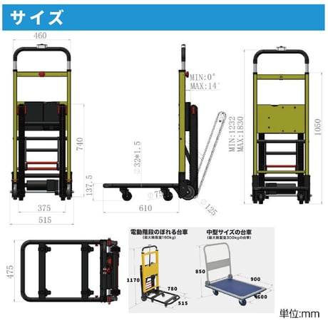 電動階段のぼれる台車 ELECTRL3●電動階段のぼれる台車●サンコー ELECTRL3●電動階段のぼれる台車●サンコー【取寄せ商品】