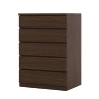 フィット 幅70 5段 チェスト 奥行55cm 家具 収納 ウォールナット 6300074267●丸田木工【取寄せ商品】