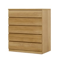 フィット 幅80 5段 チェスト 奥行55cm 家具 収納 オーク 6300074271●丸田木工【取寄せ商品】