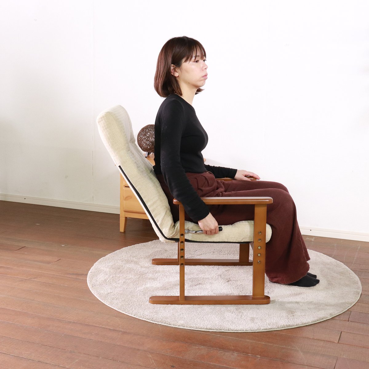 KANADEMONO ベージュ オフィスチェア アーム付き 【公式通販】