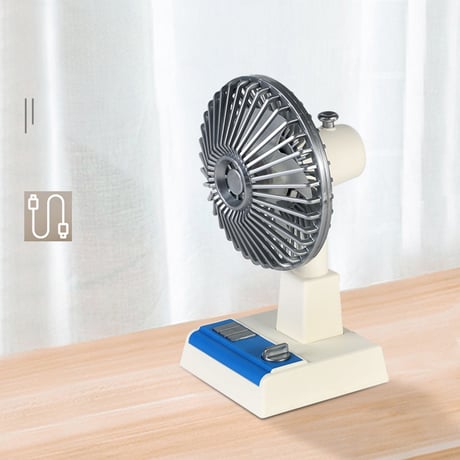ポータブル扇風機 懐かしの昭和風デザイン CRECOTE 卓上扇風機 レトロ 充電式 扇風機  昭和 家電  卓上扇風機 昭和 昭和風ミニ扇風機 昔の扇風機
