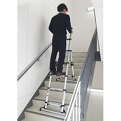 コンビラダーＮ１４ＥＳ　ワンタッチ収縮式アルミ製伸縮脚立 29030025●大一産業【取寄せ商品】