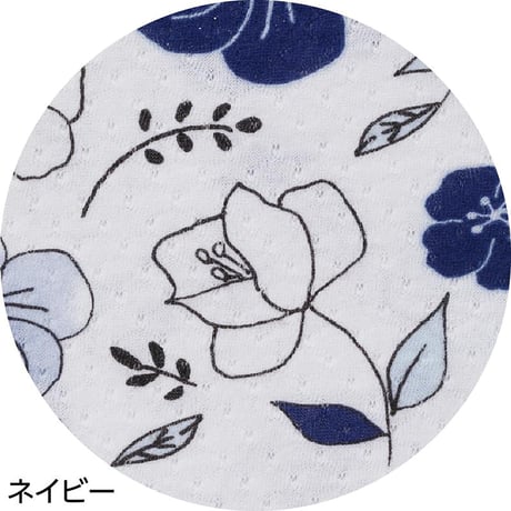 針抜き天竺線花7分袖パジャマ ネイビー●ディーエーピー【取寄せ商品】