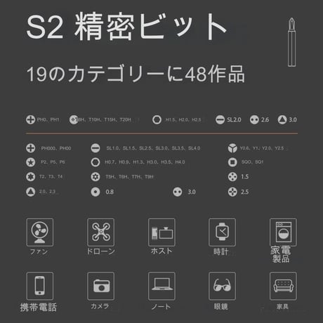 62 in 1 電動ﾄﾞﾗｲﾊﾞｰｾｯﾄ 高性能 ミニ電動ドライバー 回転速度200r/min 0.25-0.35N.m ペン型 小型 軽量 バッテリー長持ち 静音設計 LEDライト コンパクト