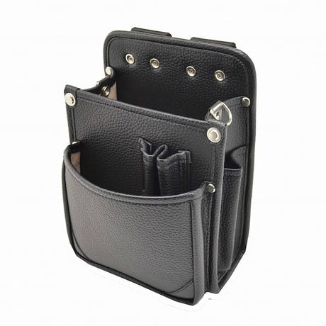 内側ポケット付レザー腰袋　Ｂ　黒 B 黒●金井産業【取寄せ商品】