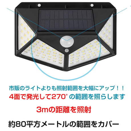 ソーラーセンサーライト　防犯対策　4面発光　2個入り sl068●ソーラーセンサーライト　防犯対策　4面発光　2個入り●ソーラーセンサーライト　防犯対策　4面発光　2個入り●万方商事【取寄せ商品】