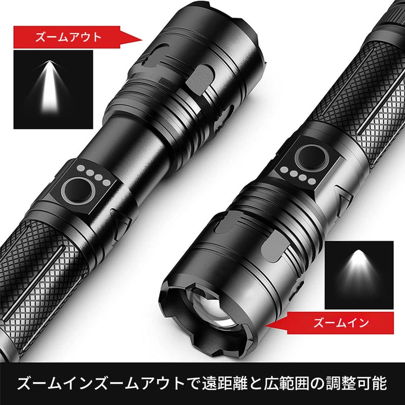 強力懐中電灯X16B CRECOTE 高輝度 ズーム付き フラッシュライト