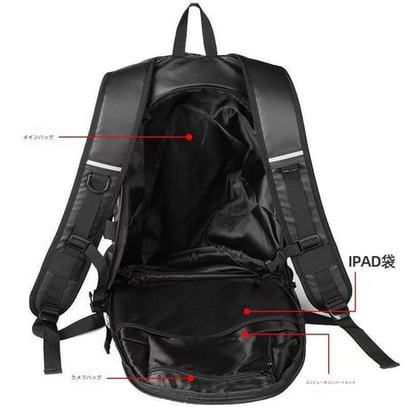 ﾊﾞｲｸ用防水ﾘｭｯｸ ﾌﾞﾗｯｸ BBP01 バイク リュック 防水 ツーリング ギア メンズ スマート収納 コンパクト 大容量 軽量 通勤バッグ
