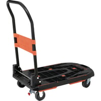 オレンジブック トラスコ中山 ＴＲＵＳＣＯ　樹脂台車　カルティオ　７８０Ｘ４９０　折畳　ブラック　スチールストッパー付 MPK780-BK-SS