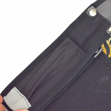 腰袋　内側ポケット付帆布／茶虎柄 YK-20 黒●金井産業【取寄せ商品】
