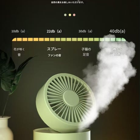 ｱｲｽﾐｽﾄ卓上加湿ﾌｧﾝ C88 卓上扇風機 ミストファン 加湿機能付き USB扇風機 かわいい デスクファン 3段階風量 ライト付き 加湿 卓上ミスト