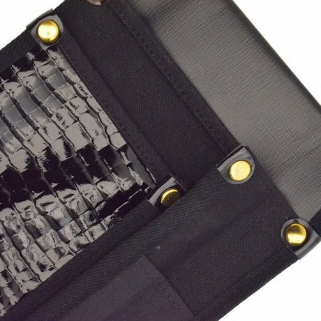 腰袋　内側ポケット付帆布／黒鰐柄 YK-09 黒●金井産業【取寄せ商品】