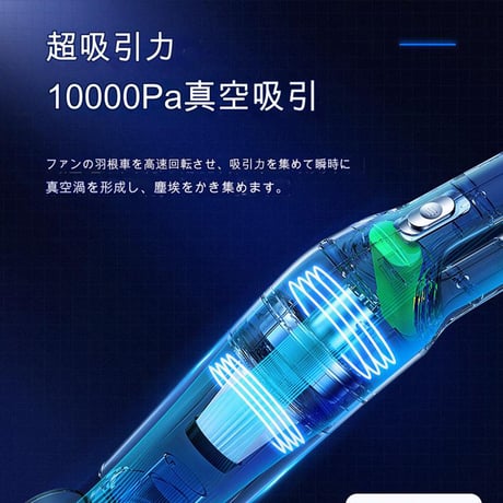 ハンディクリーナー 車載掃除機 LB-068(白) CRECOTE コードレス ハンディクリーナー 充電 大容量  USB 充電式