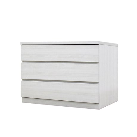 フィット 幅80 3段 チェスト 奥行55cm 家具 収納 ホワイト 6300074209●丸田木工【取寄せ商品】