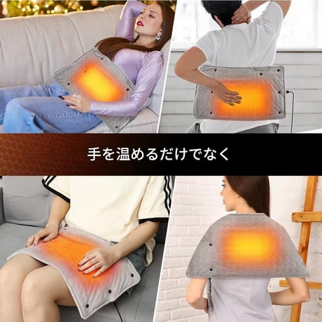 一人用USBホットﾏｯﾄｸﾞﾚｰ102315 USBヒーター ハンドウォーマー 電気ひざ掛け 温かい 冷え対策 オフィス ひざパッド 足温器 足元暖房 薄型 軽量 コンパクト 持ち運び 過熱保護