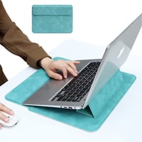 収納ﾎﾟｰﾁ付きPCｹｰｽ PU09 パソコンケース ノートPC スタンド付き 小物収納 ガジェットポーチ 収納バッグ スリム 軽量 通勤 テレワーク