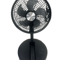 folding Srorage Fan(P2000)黒 折りたたみ・コードレス・首振り・伸縮式・リモコン・USB充電・タイマー付き・高さ調節・コンパクト・収納