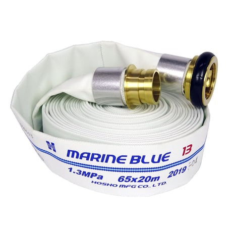 ＨＫマリンブルーホース（船舶用消火ホース）１．３ＭＰａ　６５Ａ×２０ｍ　黄銅製町野式金具 256165●ＨＫマリンブルーホース（船舶用消火ホース）１．３ＭＰａ　６５Ａ×２０ｍ【取寄せ商品】