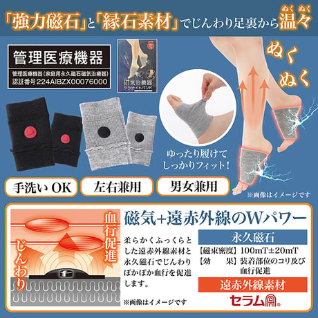 ツラナイトバンド　足裏サポーター　こむら返り　足つり対策　血行改善　ブラック DAP【取寄せ商品】