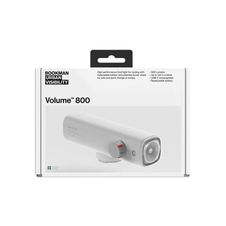 Ｖｏｌｕｍｅ　Ｆｒｏｎｔ　８００　自転車用フロントライト　Ｗｈｉｔｅ 548●Ｖｏｌｕｍｅ　Ｆｒｏｎｔ　８００　自転車用フロントライト　Ｗｈｉｔｅ●BOOKMAN【取寄せ商品】