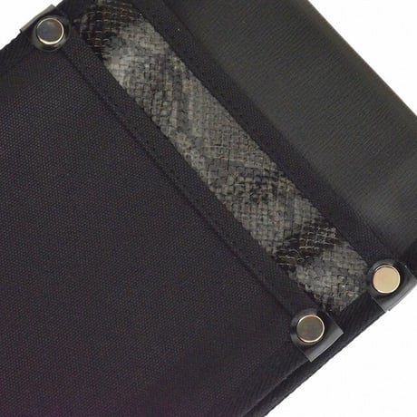 腰袋　内側ポケット付帆布／黒蛇柄 YK-11 黒●金井産業【取寄せ商品】