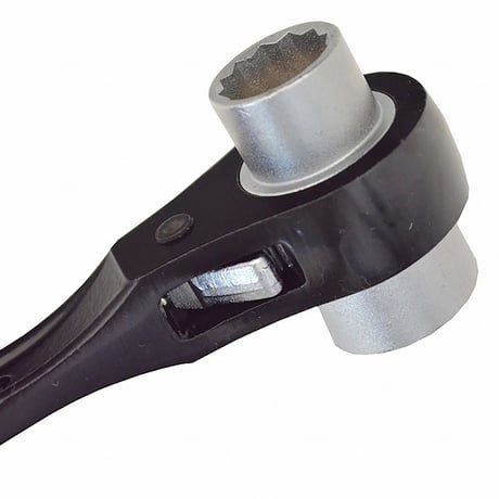 ＴＯＰ　両口ラチェットレンチ　曲　黒 RM-17X21NS-BK●ＴＯＰ　両口ラチェットレンチ　曲　黒●金井産業【取寄せ商品】