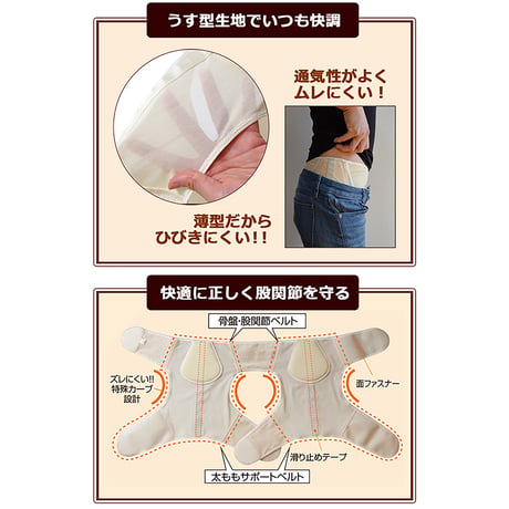うす楽スイスイインナー股関節サポーター　あったか痛み軽減　両足用　モカ DAP【取寄せ商品】