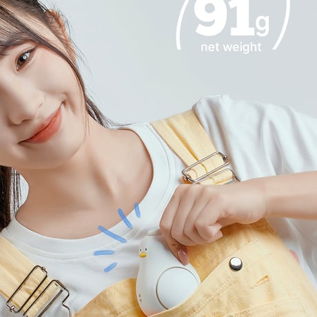 ﾅﾏｹｱﾋﾙ 首掛けﾌｧﾝ NA-121 首掛けファン アヒル かわいい おしゃれ 小型扇風機 USB充電式 ポータブル扇風機 静音 軽量 夏グッズ 熱中症対策