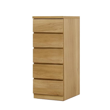 フィット 幅40 5段 チェスト 奥行55cm 家具 収納 オーク 6300074259●丸田木工【取寄せ商品】