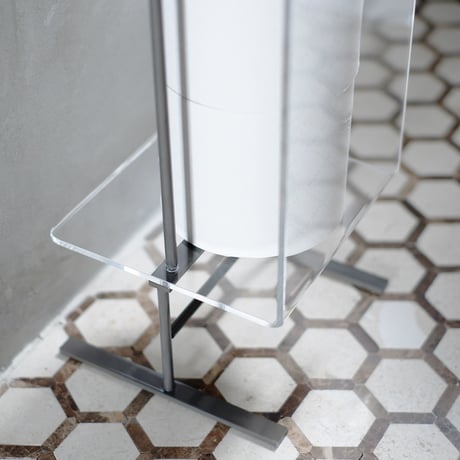 アクリルカバー付ワイヤー トイレットペーパースタンド WW-AC-WTPS●アクリルカバー付ワイヤー トイレットペーパースタンド●日東【取寄せ商品】