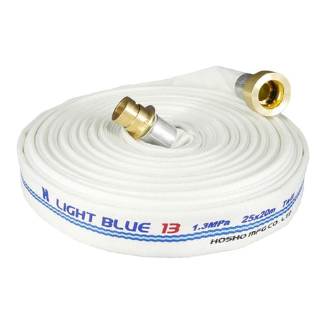 ライトブルーホース（散水用ホース）１．３ＭＰａ　２５Ａ×２０ｍ　黄銅製町野式金具 206200●ライトブルーホース（散水用ホース）１．３ＭＰａ　２５Ａ×２０ｍ　黄銅製町野式金具【取寄せ商品】