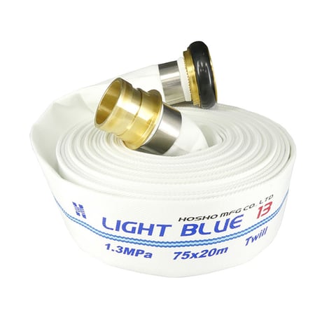 ライトブルーホース（散水用ホース）１．３ＭＰａ　７５Ａ×２０ｍ　黄銅製町野式金具 206218●ライトブルーホース（散水用ホース）１．３ＭＰａ　７５Ａ×２０ｍ　黄銅製町野式金具【取寄せ商品】