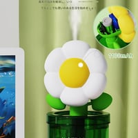 フラワーキャラ卓上加湿器JH0051J 加湿器 卓上加湿器 小型加湿器 USB充電式 超音波式 静音 ナイトライト 自動オフ 可愛い おしゃれ コンパクト 持ち運び