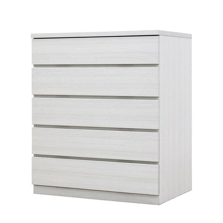フィット 幅80 5段 チェスト 奥行55cm 家具 収納 ホワイト 6300074269●丸田木工【取寄せ商品】