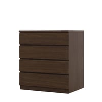 フィット 幅70 4段 チェスト 奥行55cm 家具 収納 ウォールナット 6300074237●丸田木工【取寄せ商品】