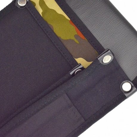 腰袋　内側ポケット付帆布／茶迷彩柄 YK-17 黒●金井産業【取寄せ商品】