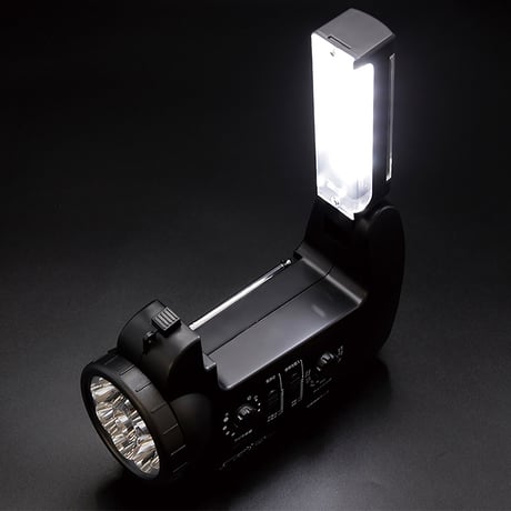 ソーラーパネル内臓　手回し充電ラジオライト 18025●ボウエキ【取寄せ商品】