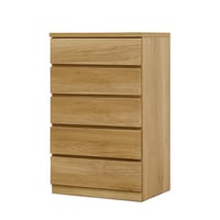 フィット 幅60 5段 チェスト 奥行44cm 家具 収納 オーク 6300074250●丸田木工【取寄せ商品】