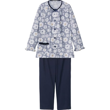 天竺花柄大きめボタンパジャマ ネイビー●ディーエーピー【取寄せ商品】