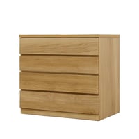 フィット 幅80 4段 チェスト 奥行55cm 家具 収納 オーク 6300074241●丸田木工【取寄せ商品】